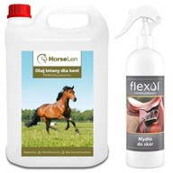 Prírodný ľanový olej pre kone, zdravú srsť a kožu