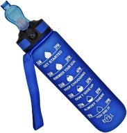 Motivačná fľaša na vodu so slamkou Miowi 1 l Modrá