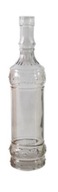 Ozdobná sklenená fľaša, váza 22 cm, šedá