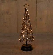 Čierny kovový svietiaci vianočný stromček s 3D efektom