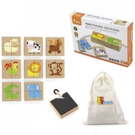 Drevené magnetické puzzle zvieratká na stohovanie Drevené magnetické puzzle zvieratká na stohovanie