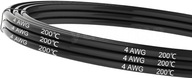 Silikónový drôt 4 AWG čierny 1 meter, (4AWG=25mm2)
