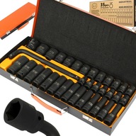 ZÁSUVKOVÉ KĽÚČE 1/2" 35 ks 6-bodové BJC /8-32MM/ ZÁSUVKOVÉ KĽÚČE 1/2" 35 ks 6-bodové BJC /8-32MM/