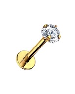 PIERCING Náušnica Gold Labret so zirkónom Helix Lobe Titanium 1,2/6/2 PIERCING Náušnica Gold Labret so zirkónom Helix Lobe Titanium 1,2/6/2