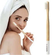 SMILEBITE mäkká bambusová zubná kefka, BIELA SMILEBITE mäkká bambusová zubná kefka, BIELA