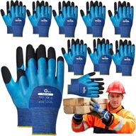 10x rukavice Pracovné rukavice Silné hrubé vodeodolné pre vodu BlueFom 9