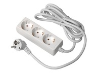 Predlžovací kábel 3x schuko zásuvka, 3m, GTV Predlžovací kábel 3x schuko zásuvka, 3m, GTV