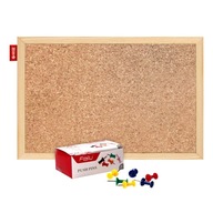 Korková tabuľa 60x40 + kolíky na tabuľu 50 ks. Korková tabuľa 60x40 + kolíky na tabuľu 50 ks.