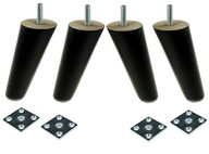 Nohy Nohy 10 cm Drevené čierne + komplet plech Nohy Nohy 10 cm Drevené čierne + komplet plech