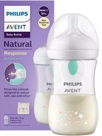 AVENT NATURAL FĽAŠA 260 ml ANTIKOLICKÁ VLOŽKA medvedík