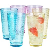 FAREBNÉ POHÁRE NA NÁPOJE Vodné nápoje 6x400 ml NA SKVELÚ PÁRTY FAREBNÉ POHÁRE NA NÁPOJE Vodné nápoje 6x400 ml NA SKVELÚ PÁRTY
