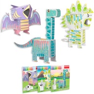 Monumi Cube Head Dino Set - Pterodaktyl, Brontosaurus, Stegosaurus