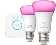 Philips Hue mostík + 2x E27 9W RGBW Philips Hue mostík + 2x E27 9W RGBW