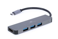 Adaptér USB-C HDMI Hub 3xUSB 3.0 Gembird