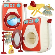 SKUTOČNÁ PRÁČKA pre deti Súprava hračiek Domáce spotrebiče Perie v práčke s vodným svetlom