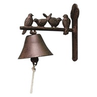 Liatinový zvonček s ozdobou vtáčikov