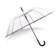 Transparentný dáždnik s čiernou rukoväťou, 116 cm Transparentný dáždnik s čiernou rukoväťou, 116 cm