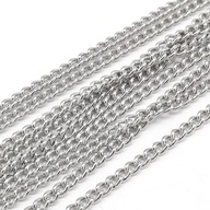 Skrútená reťaz, mosadz, oválna, zbytočná, platina, 2,5x2x0,5 mm, 5 m Skrútená reťaz, mosadz, oválna, zbytočná, platina, 2,5x2x0,5 mm, 5 m