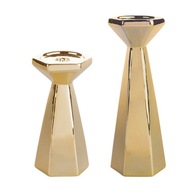 GEOMETRICKÝ STOJAN NA SVIEČKU, ZLATÝ, SADA 2 kusov, GLAMOUR GEOMETRICKÝ STOJAN NA SVIEČKU, ZLATÝ, SADA 2 kusov, GLAMOUR