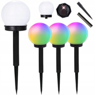 SOLÁRNE ZÁHRADNÉ LAMPY 4 ks POHNANÉ GULE RGB farby SOLÁRNE ZÁHRADNÉ LAMPY 4 ks POHNANÉ GULE RGB farby