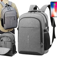 VEĽKÝ ŠKOLSKÝ BATOH ŠEDÝ LAPTOP DO PRÁCE ŠKOLSKÉ ŠTÚDIUM USB Dámske Pánske VEĽKÝ ŠKOLSKÝ BATOH ŠEDÝ LAPTOP DO PRÁCE ŠKOLSKÉ ŠTÚDIUM USB Dámske Pánske