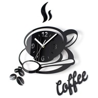 Moderné nástenné hodiny COFFEE do kuchyne KAWA
