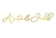 Mená zlaté Nápis na stenu Wedding Wedding Decor Mená zlaté Nápis na stenu Wedding Wedding Decor