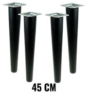 4 x nohy drevené nohy 45 cm s čiernym plechom 4 x nohy drevené nohy 45 cm s čiernym plechom