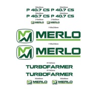 Sada informačných nálepiek na stroj MERLO TURBOFARMER P 40,7 CS P