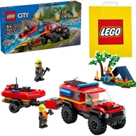LEGO CITY 60412 - Terénne hasičské auto s člnom + LEGO darčeková taška LEGO CITY 60412 - Terénne hasičské auto s člnom + LEGO darčeková taška