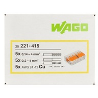25x WAGO RÝCHLOSPOJKA 5x0,14-4 221-415 25x WAGO RÝCHLOSPOJKA 5x0,14-4 221-415