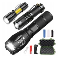 SET 3x TAKTICKÁ BATERKA CREE XM-L T6 Q5 COB SET 3x TAKTICKÁ BATERKA CREE XM-L T6 Q5 COB