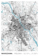 Mapa mesta Varšava - plagát A1 59,4x84,1 cm Mapa mesta Varšava - plagát A1 59,4x84,1 cm