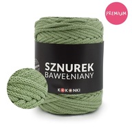 Bavlnená šnúrka PREMIUM KOKONKI 5mm / 100m rolka / šalvia Bavlnená šnúrka PREMIUM KOKONKI 5mm / 100m rolka / šalvia