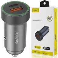 RÝCHLA NABÍJAČKA DO AUTOMA 18W USB TYP C PD RÝCHLA NABÍJAČKA DO AUTOMA 18W USB TYP C PD