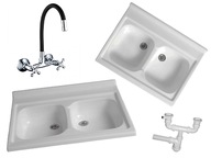 Drez 80x60 WHITE + Ohybná batéria RETRO Čierna Drez 80x60 WHITE + Ohybná batéria RETRO Čierna