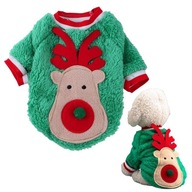 Vianočné oblečenie pre psíka MIKINA so sobom na sviatky, teplá a mäkká S