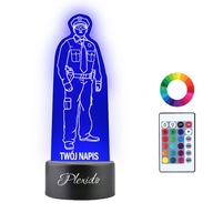 3D LED nočné svetlo Policajt Policajný darček Meno 3D LED nočné svetlo Policajt Policajný darček Meno