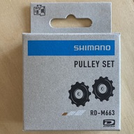 Kolesá prehadzovačky SHIMANO RD-M663 DEORE, sada 2ks Y5XU98030 s puzdrami + podložka Kolesá prehadzovačky SHIMANO RD-M663 DEORE, sada 2ks Y5XU98030 s puzdrami + podložka
