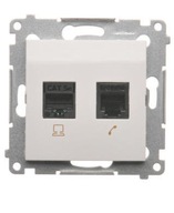 SIMON 54 Zásuvkový počítač RJ45 +tel RJ12 D5T.01/11