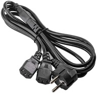 Akyga napájací kábel typ Y 1,8m rozbočovač 2x IEC C13 250V 10A 180cm Akyga napájací kábel typ Y 1,8m rozbočovač 2x IEC C13 250V 10A 180cm