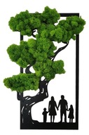 Bonsajový stromček s machovým machovým chrobotkom ľubovoľnej konfigurácie rodiny 37x21 cm