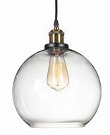 Závesná lampa, veľká, priehľadná sklenená guľa Závesná lampa, veľká, priehľadná sklenená guľa