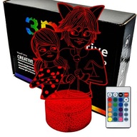 Nočná lampa Miraculous Cat Noir a Ladybug 3D LED LAMPA Nočná lampa Miraculous Cat Noir a Ladybug 3D LED LAMPA