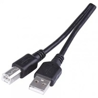 Kábel USB 2.0, zástrčka A - B, 2 m, čierny