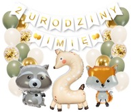 Zvieracie balóniky 2. narodeniny lesné dekorácie zoo Zvieracie balóniky 2. narodeniny lesné dekorácie zoo