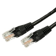 Cat.5e RJ45 UTP medený prepojovací kábel, 7,5 m. čierna Cat.5e RJ45 UTP medený prepojovací kábel, 7,5 m. čierna