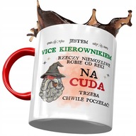 Červený hrnček pre zástupcu manažéra Počkajte