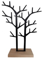 Dekoračný stojan na šperky, kovový stromček, 32 cm, dub LOFT