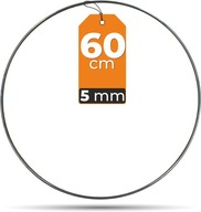 STRIEBORNÝ Kovový kruh makramé 60cm 5mm HRUBÝ DRÔT STRIEBORNÝ Kovový kruh makramé 60cm 5mm HRUBÝ DRÔT